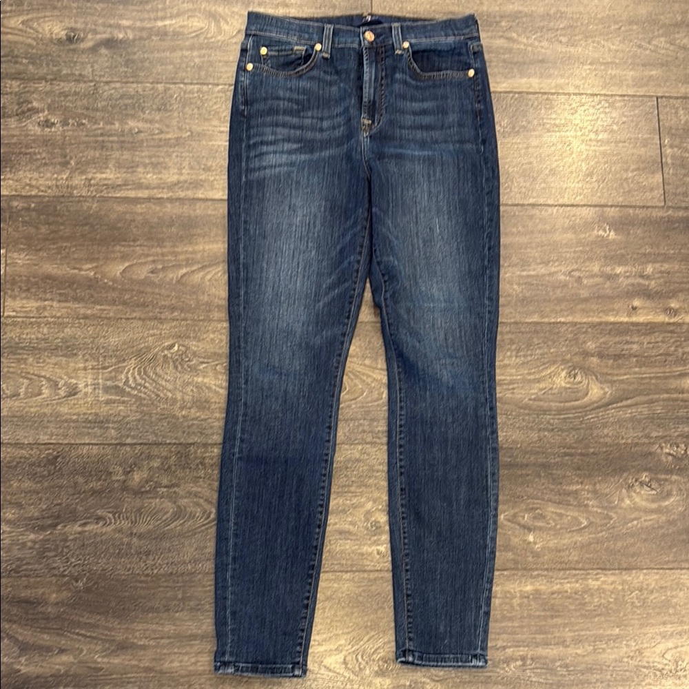 7 For All Mankind Dark Blue Skinny Jeans